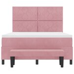 vidaXL Lit à ressorts avec matelas Rose 140 x 190 cm Velours