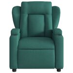 vidaXL Fauteuil inclinable de massage vert foncé tissu