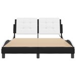 vidaXL Cadre de lit avec lumières LED noir blanc 140x200 cm similicuir