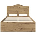 vidaXL Cadre de lit Chêne artisan 135 x 190 cm Pin massif