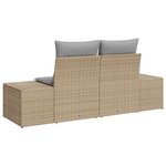 vidaXL Sofa de jardin 2 places avec des coussins beige en poly rattan