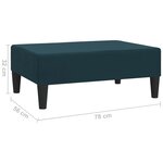 vidaXL Repose-pied Bleu 78x56x32 cm Velours