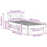 vidaXL Cadre de lit avec tête de lit blanche 80x200 cm en bois massif de pin