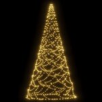 vidaXL Sapin de Noël sur mât de drapeau 500 LED Blanc chaud 300 cm