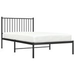 vidaXL Cadre de lit métal avec tête de lit noir 100x190 cm