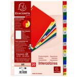 Intercalaires Imprimés Alphabétiques Pp Couleurs 12/100 Az - A4 - Couleurs Assorties - X 20 - Exacompta