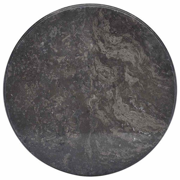 vidaXL Dessus de table Noir Ø50x2 5 cm Marbre