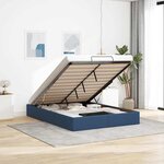 vidaXL Cadre de lit ottoman sans matelas bleu 140x190 cm tissu