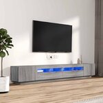 vidaXL Ensemble de meubles TV avec lumières LED 3 Pièces Sonoma gris