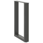 vidaXL Pieds de table à manger en U 2 pièces Anthracite 50 x (72-73) cm Acier