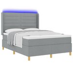 vidaXL Lit à ressorts avec matelas Gris clair 140 x 200 cm tissu