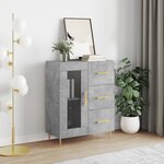 vidaXL Buffet gris béton 69 5x34x90 cm bois d'ingénierie