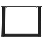 vidaXL Pieds de table basse en U 2 pièces Noir 70 x (42-43) cm Acier