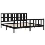 vidaXL Cadre de lit sans matelas noir 200x200 cm bois massif de pin