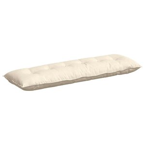 vidaXL Coussin de Dos Crème 160 x 50 cm Tissu en velours côtelé