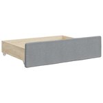 vidaXL Lit de jour avec gigogne et tiroirs gris clair 90x190 cm tissu