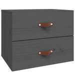 vidaXL Tables de chevet murales 2 Pièces Gris 50x36x40 cm