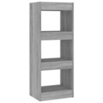 vidaXL Bibliothèque/Séparateur de pièce Sonoma gris Bois d'ingénierie
