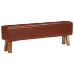 vidaXL Banc saut de cheval 160 cm Marron Cuir véritable et bois acacia