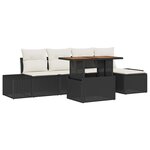 vidaXL Ensemble de salle à manger pour jardin 6 Pièces Noir et Crème