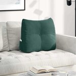 vidaXL Coussin de Dos Vert foncé 60 x 24 x 50 cm Velours