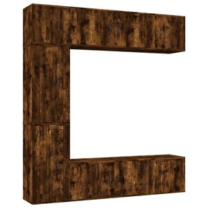 vidaXL Ensemble de meubles TV 7 Pièces Chêne fumé Bois d'ingénierie