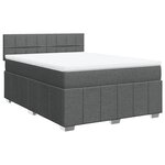 vidaXL Sommier à lattes de lit avec matelas Gris foncé 160x200cm Tissu