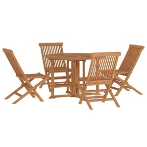 vidaXL Mobilier à dîner d'extérieur pliable 5 Pièces Bois solide de teck