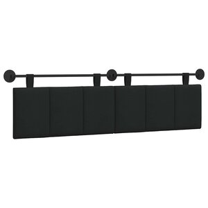 vidaXL Tête de lit suspendue Noir Tissu
