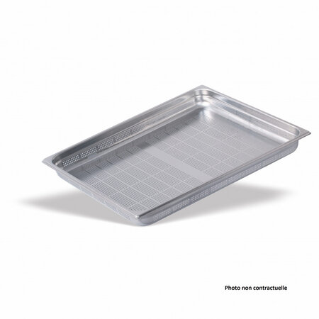 Bac gastro inox gn 2/1 perforé - h 40 mm - pujadas -  - acier inoxydable 650x530x40mm