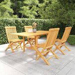 vidaXL Ensemble à manger de jardin 5 Pièces Bois de teck massif
