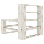 vidaXL Canapé palette à 3 places de jardin Blanc Bois