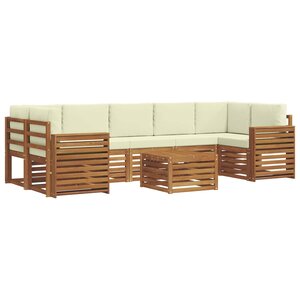 vidaXL Ensemble de canapés d'extérieur 8 pc Naturel et Crème