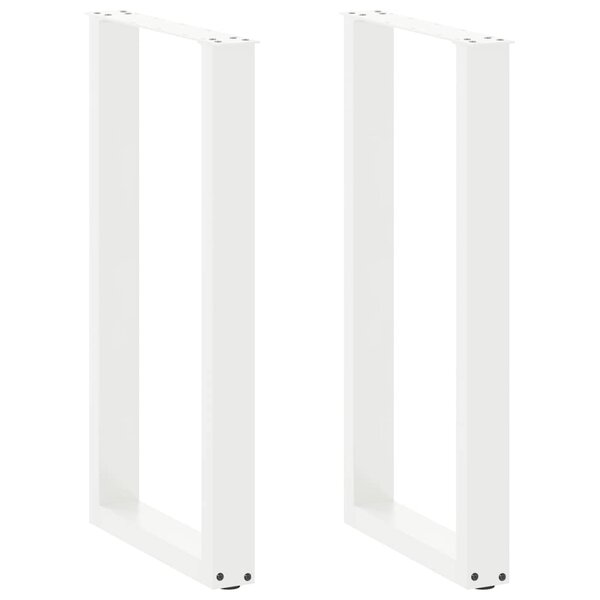 vidaXL Pieds de table de bar en U 2 pièces blanc 40 x (90-91) cm acier