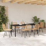 vidaXL Ensemble de salle à manger pour jardin 7 Pièces Marron Poly rotin