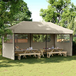 vidaXL Tente de fête Taupe 292 x 580 x 315 cm Tissu Oxford
