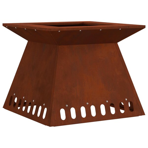vidaXL Brasero Rouillé 48 x 48 x 40 cm Acier patiné