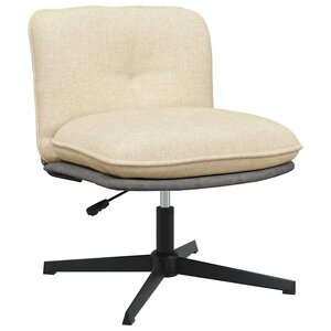 vidaXL Chaise pivotante de bureau Crème Tissu