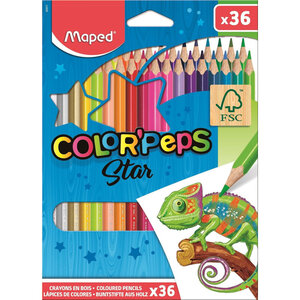 Maped Crayons de couleur COLOR'PEPS  triangulaire  étui 36