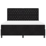 Lit box spring vidaXL avec matelas et LED Noir 180x200 cm Velours