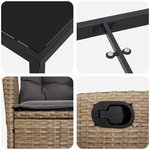 vidaXL Ensemble de salle à manger pour jardin 3 Pièces Beige polyrotin