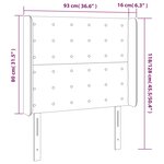 vidaXL Tête de lit avec oreilles Gris foncé 93x16x118/128 cm Velours