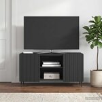 vidaXL Meuble TV Noir 102 x 34 5 x 52 cm Bois d'ingénierie