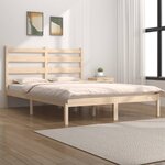 vidaXL Cadre de lit Bois de pin massif 140x200 cm