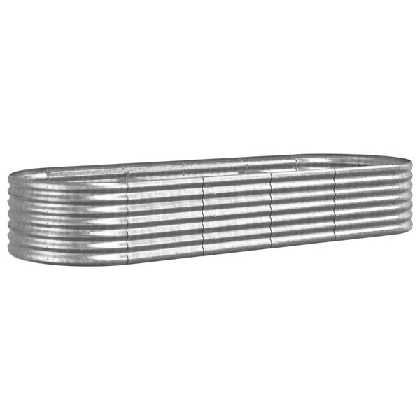 vidaXL Lit surélevé de jardin Acier enduit de poudre Argenté