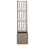 Jardinière vidaXL avec treillis marron clair 36x36x140 cm en PP
