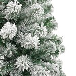 vidaXL Sapin de Noël artificiel à charnières avec neige floquée 210 cm