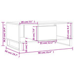 vidaXL Table basse Noir 90x50x36 5 cm Bois d'ingénierie