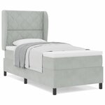 vidaXL Lit à ressorts avec matelas Gris clair 100 x 200 cm Velours