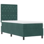 vidaXL Lit à ressorts avec matelas Vert foncé 80 x 200 cm Velours